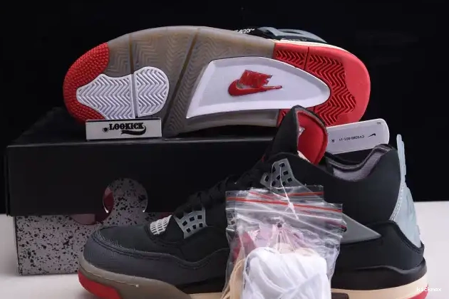 Cheap MAX Bred x White Off Jordan 4 CV9388-001 Retro Air 0523